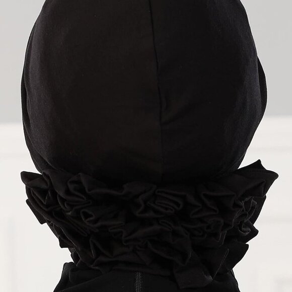 Instant Turban Head Wraps for Women Cotton Hijab Chemo Scarves Black - Picture 5 of 8